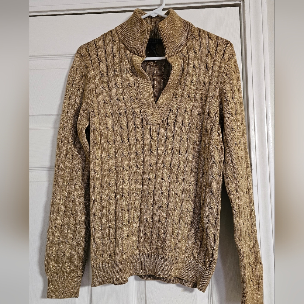 Cable Knit Gold Sweater